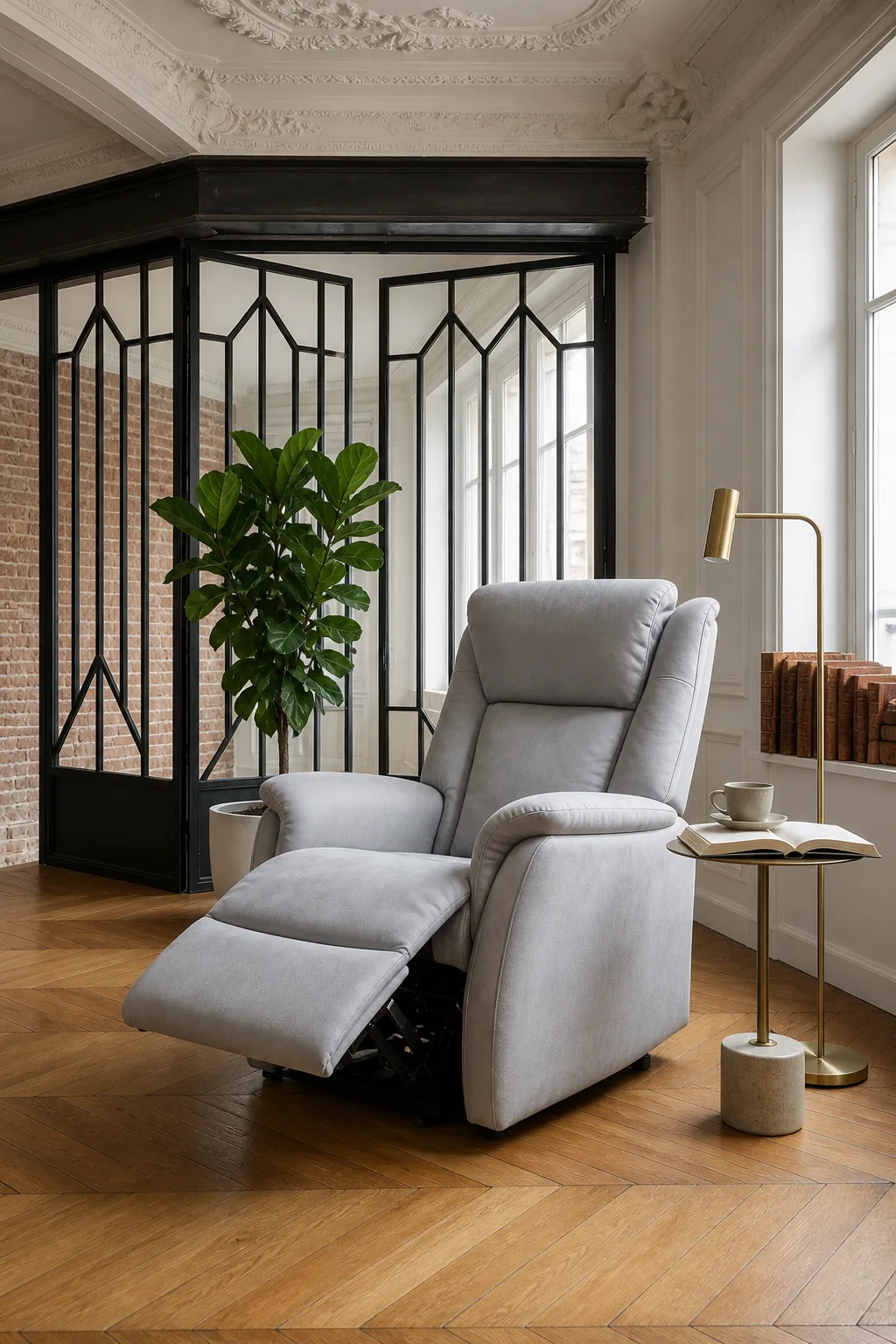 Fauteuil releveur electrique 4 moteurs balmoral gris argent
