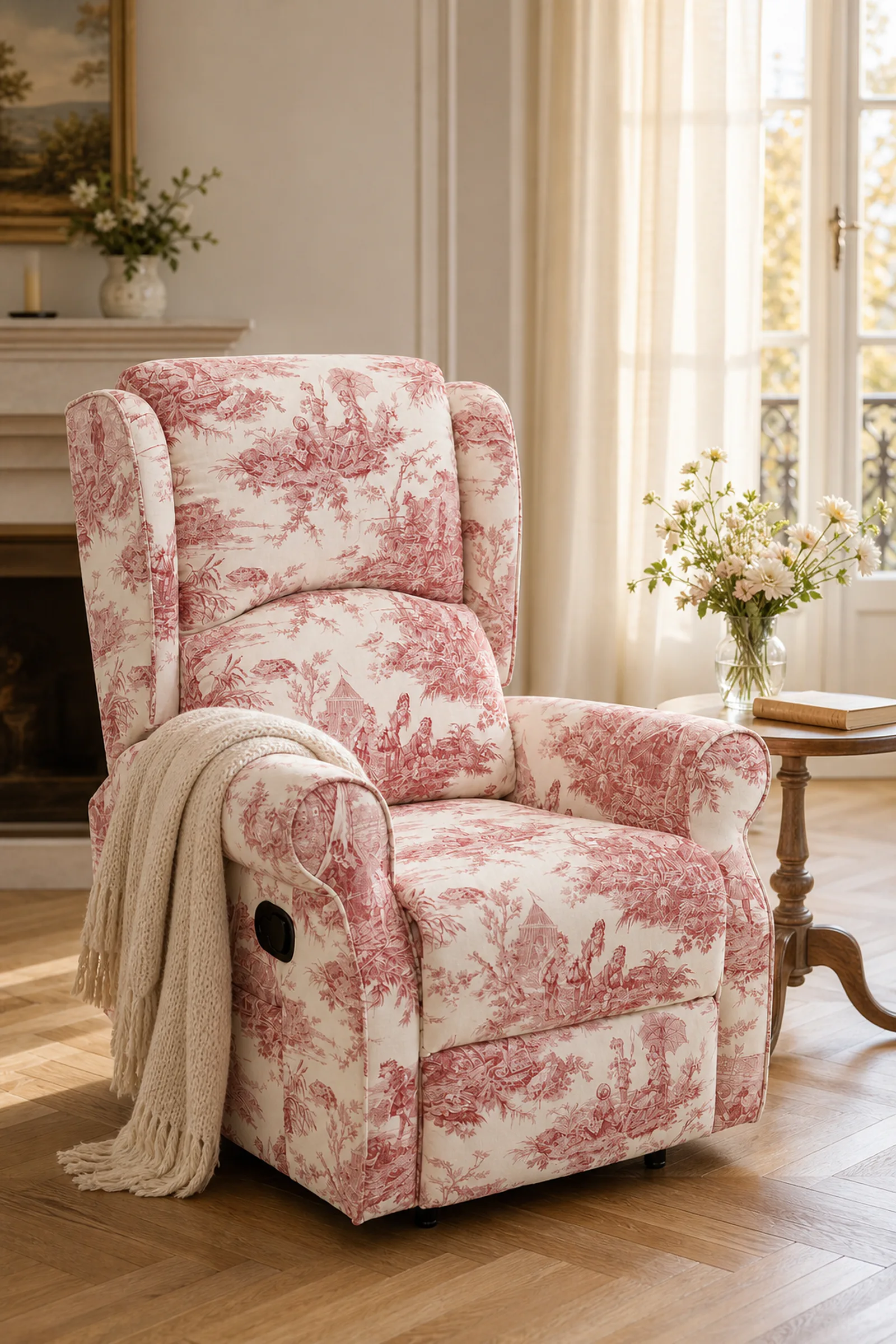 EUGÉNIE — Fauteuil relax manuel Bordeaux en ambiance