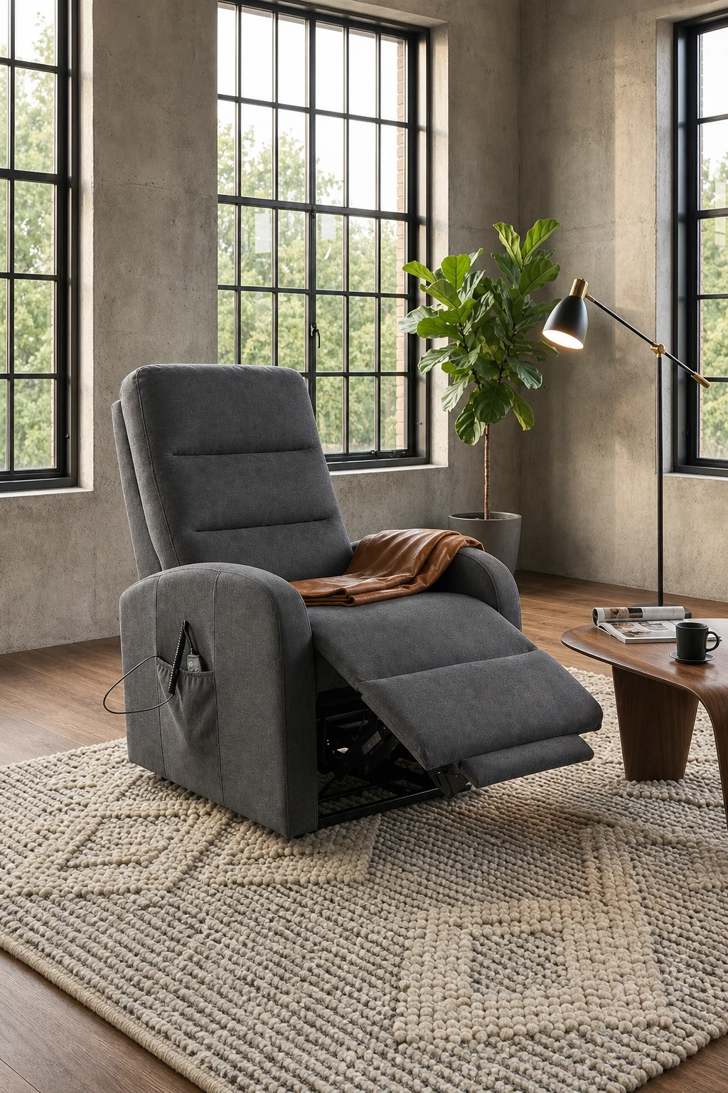 MELO+ — Fauteuil releveur Anthracite en ambiance