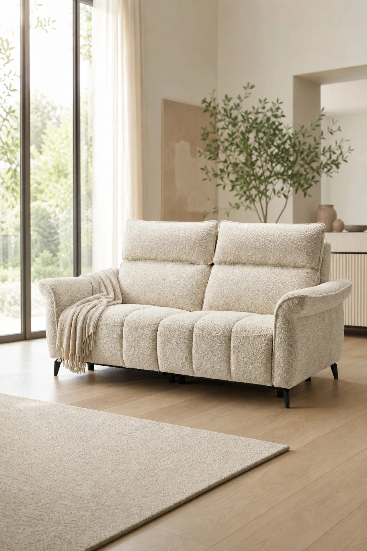 Canapé OLYMPIA beige bouclette