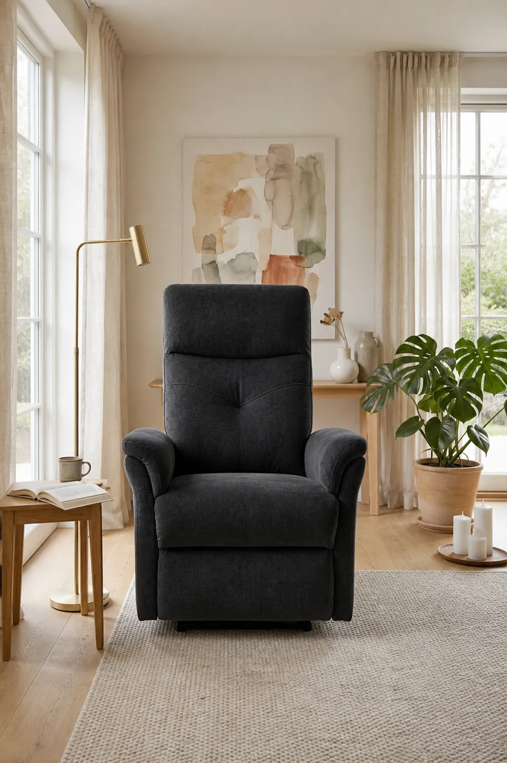 Fauteuil releveur 4 moteurs shetland anthracite salon scandinave