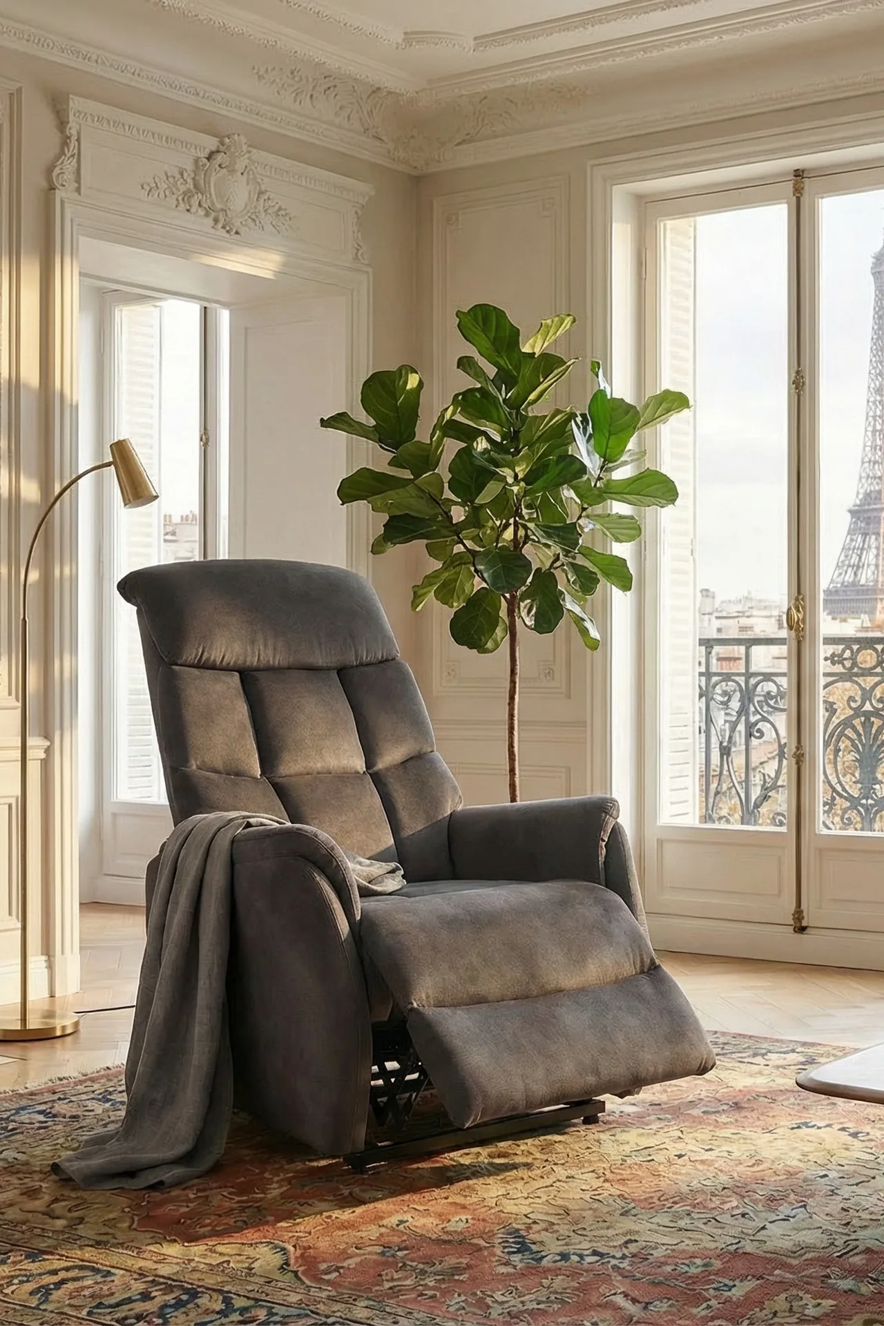 Fauteuil releveur électrique 2 moteurs SYRACUSE, coloris gris