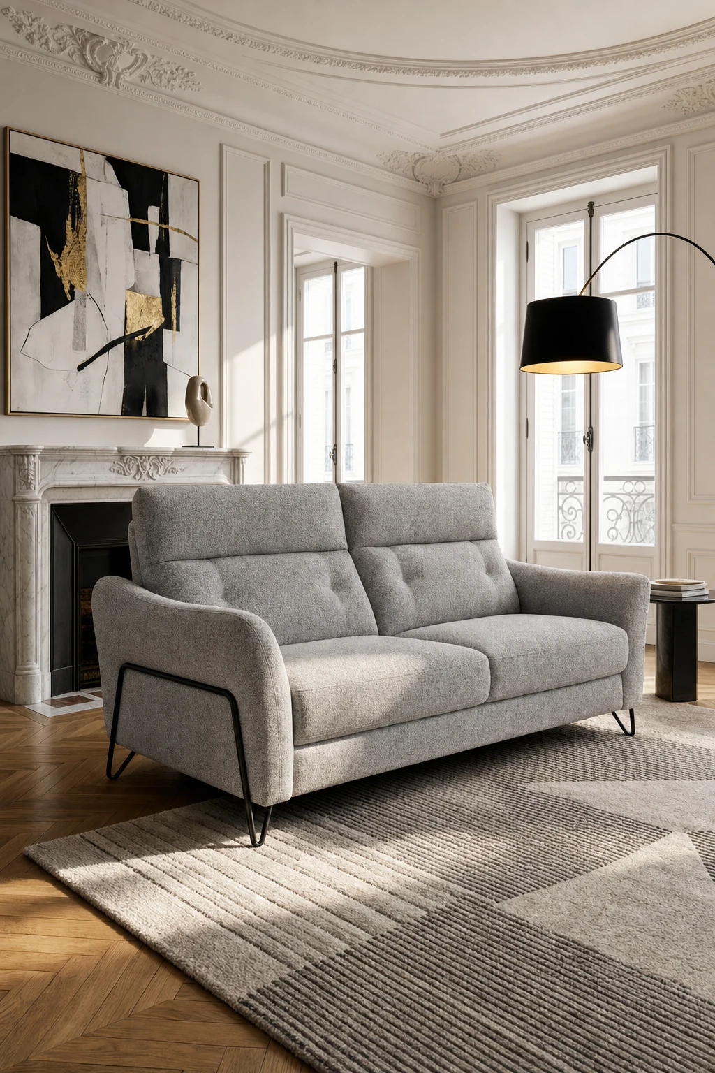 THILIA 2 places fixe Gris clair en ambiance