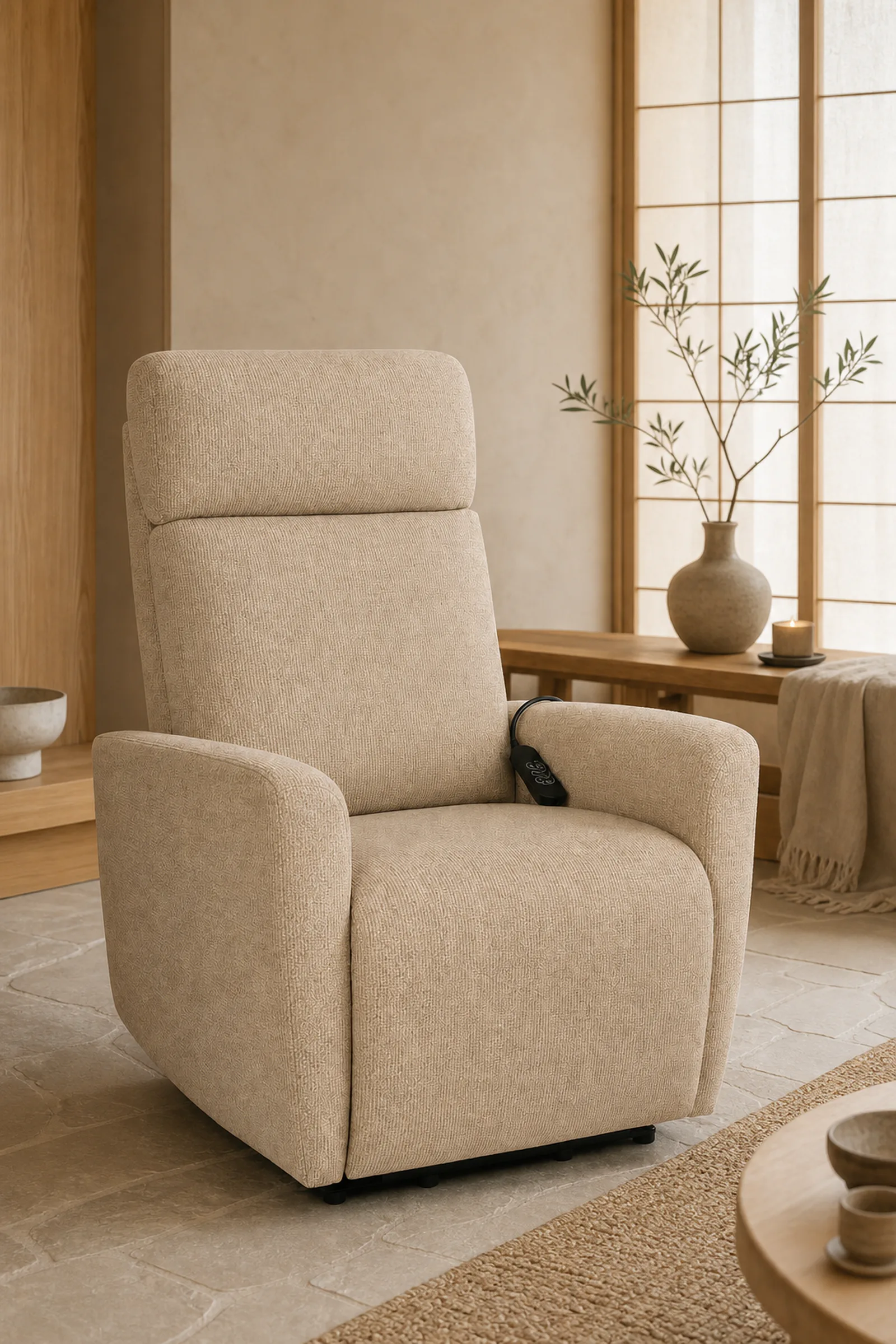 VERONE — Fauteuil releveur Beige en ambiance